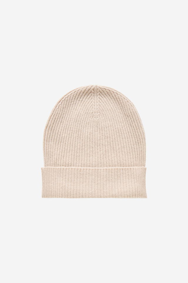 RIB CASHMERE BEANIE