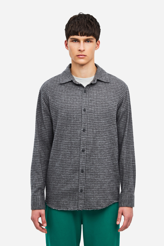 MICRO CHECK SHIRT WITH RAW EDGES