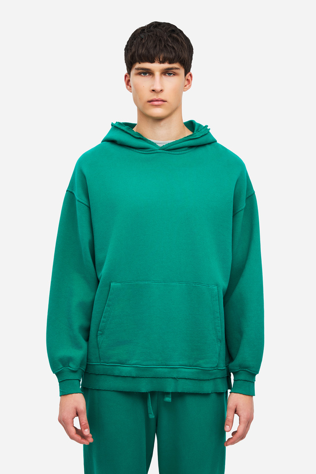 RELAXED HOODIE WITH RIB DETAILS