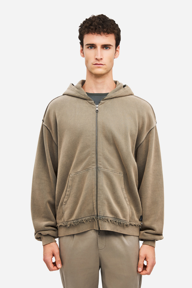 OVERSIZED FULLZIP WITH RAW EDGES