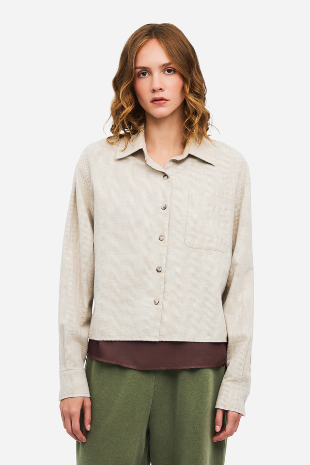 Cropped Checked Shirt