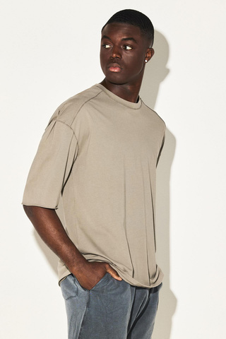 Oversized T-Shirt With Overlock Detail